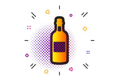 Brendi şişesi simgesi. Viski alkol işareti. Vektör