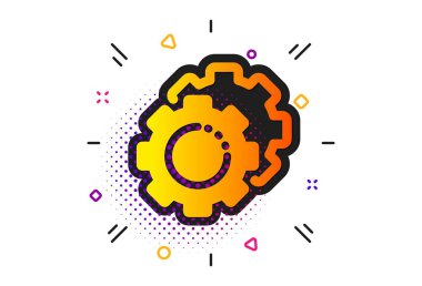 Ayarlar vites simgesi. Çarklı tabela. Çalışma süreci. Vektör