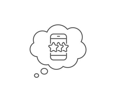 Yıldız çizgisi simgesi. Geri bildirim derecelendirmetelefon işareti. Vektör