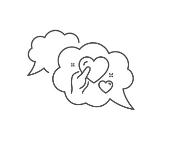 Kalp çizgisi simgesini basılı tutun. Bakım aşk duygu işareti. Vektör