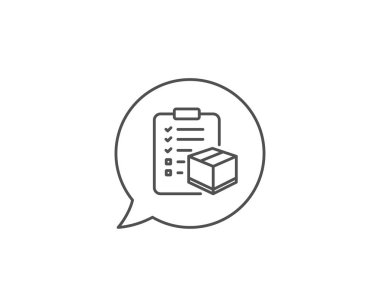 Parsel denetim listesi satır simgesi. Lojistik kontrol. Vektör