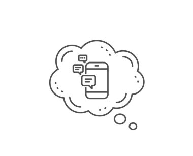 İletişim hattı simgesi. Akıllı telefon sohbet işareti. Vektör