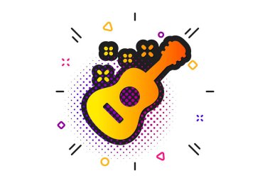 Akustik gitar simgesi. Müzik işareti. Vektör