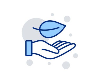 Yaprak çizgi simgesi. Bitki işareti büyüt. Vektör