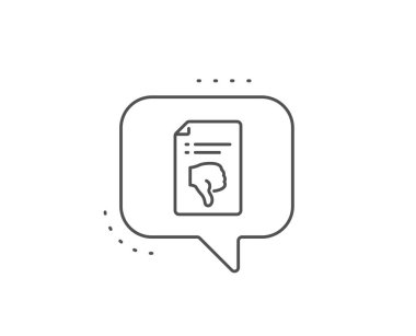 Dosya satırı simgesini reddet. Belge işaretini reddet. Vektör