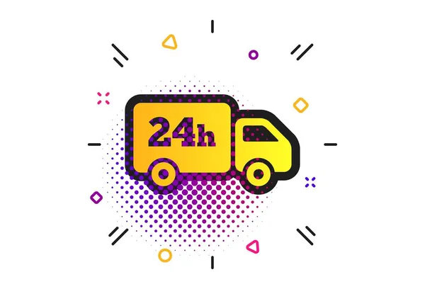 24 hours delivery service. Cargo truck symbol. Vector — Stock Vector