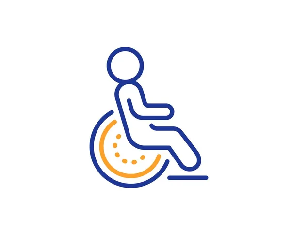 Ikona linii niepełnosprawności. Znak osoby niepełnosprawnej. Obsługa hotelowa. Wektor — Wektor stockowy