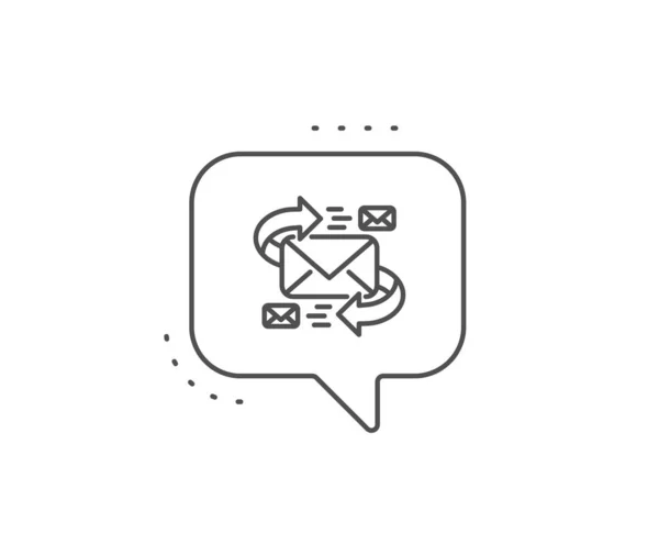 Icône de ligne de courrier. Communication par lettres signées. Vecteur — Image vectorielle