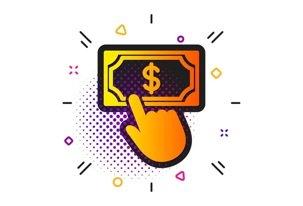 Pago haga clic en icono. Signo de cambio de dólar. Vector — Vector de stock