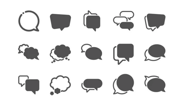 Iconos de burbujas del habla. Mensaje de redes sociales, burbujas cómicas y chat. Conjunto clásico. Vector — Vector de stock