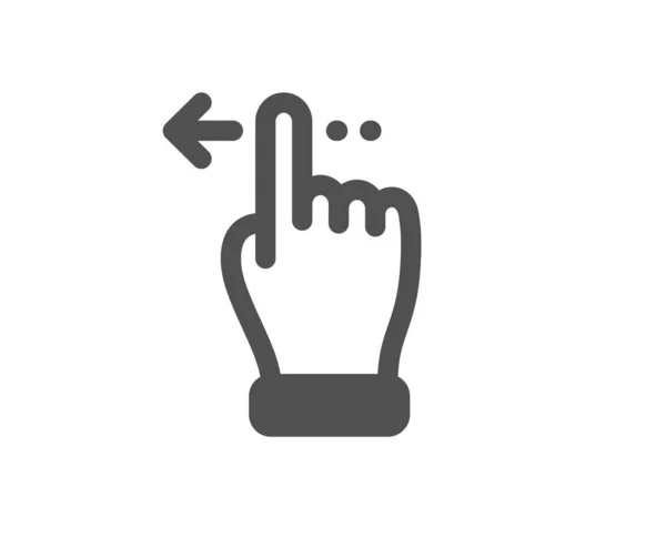 Touchscreen-Geste. Pfeilzeichen nach links schieben. Wisch-Aktion. Vektor — Stockvektor