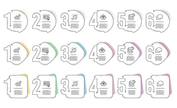 Project deadline, Diploma and Musical note icons set. Demand curve, Messenger and Quick tips signs. Vector — Stock Vector