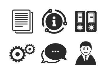 Hesap iş akışı simgeleri. İnsan belgeleri. Vektör