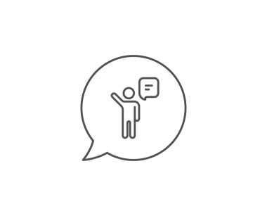 Ajan konuşma satırı simgesi. İş yönetimi işareti. Vektör