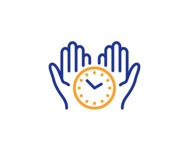 Güvenli zaman çizgisi simgesi. Saat işareti. Nöbet tut. Vektör