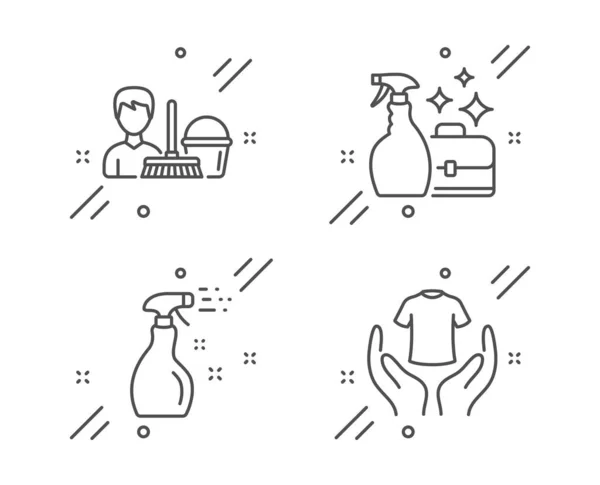 Servicio de limpieza, spray limpiador y set de iconos de spray limpiador. H — Vector de stock