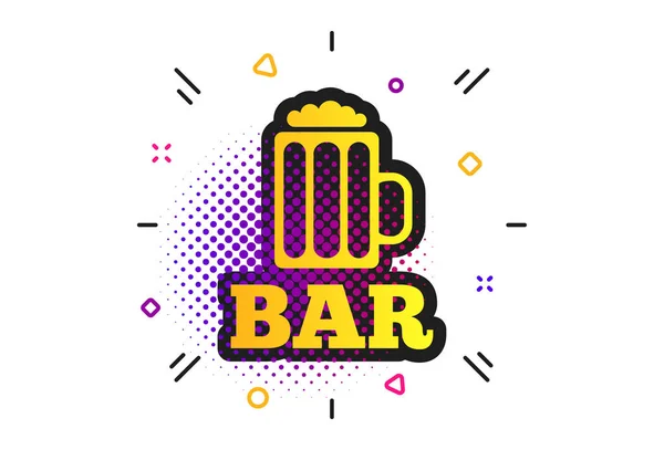 Ícone de sinal Bar ou Pub. Um copo de símbolo de cerveja. Vetor — Vetor de Stock