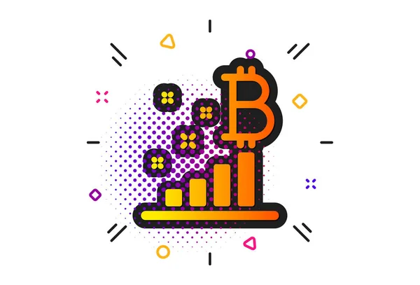 Bitcoin grafikon ikonja. Cryptocurrency elemzési jel. Vektor — Stock Vector