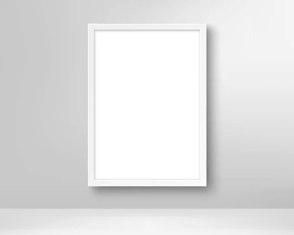 Realistický prázdný snímek. Plakát v rámečku na zdi. — Stockový vektor