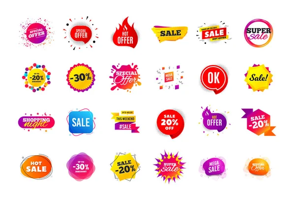 Sale banner badge. Special offer discount tags. Coupon shape tem — Stock Vector