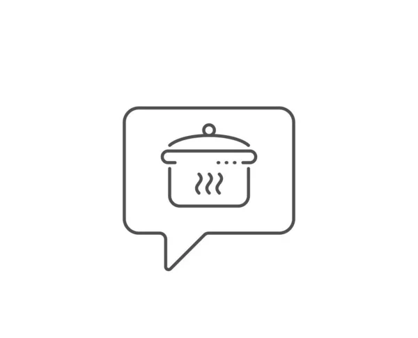 Kookpan lijn icoon. Koken teken. Voedselbereiding. Vector — Stockvector