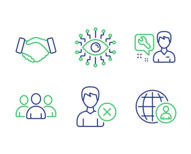 El sıkışma, Yapay zeka ve Grup simgeleri ayarlayın. Vektör