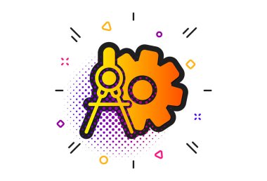 Gizli tekerlek bölücüler simgesi. Mühendislik aleti işareti. Vektör