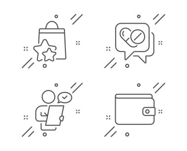 Sadakat puanları, müşteri anketi ve tıbbi uyuşturucu ikonları ayarlandı. Mon