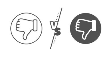 El çizgisi simgesini beğenme. Başparmakaşağı parmak işareti. Vektör