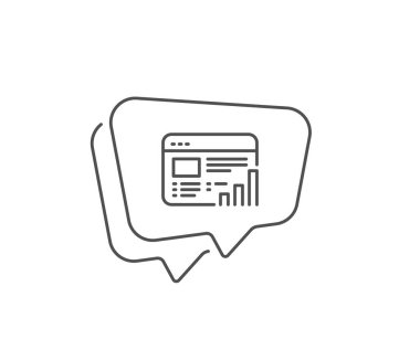 Web rapor satırı simgesi. Sütun grafik işareti. Vektör