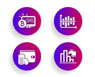 Diyagram şeması, Bitcoin sistemi ve ödeme metodu simgeleri ayarlandı. Decr