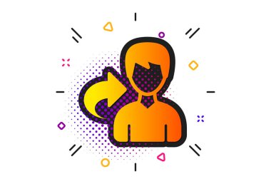Refer simgesini paylaşın. Kullanıcı veya işadamı kişi işareti. Vektör