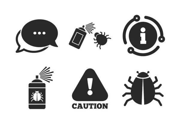 Bug disinfection signs. Caution attention icon. Vector — Stock Vector