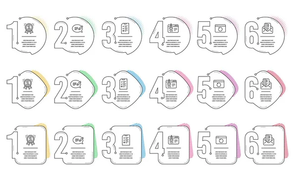 Belohnung, Nachricht und Kreditkartensymbole gesetzt. Erholung Internet, in — Stockvektor