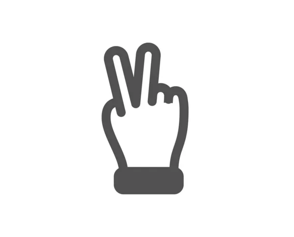 Icona della mano della vittoria. Segno di due dita. Vettore — Vettoriale Stock