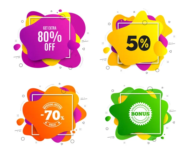 Ontvang extra 80% korting op Sale. Korting aanbieding teken. Vector — Stockvector