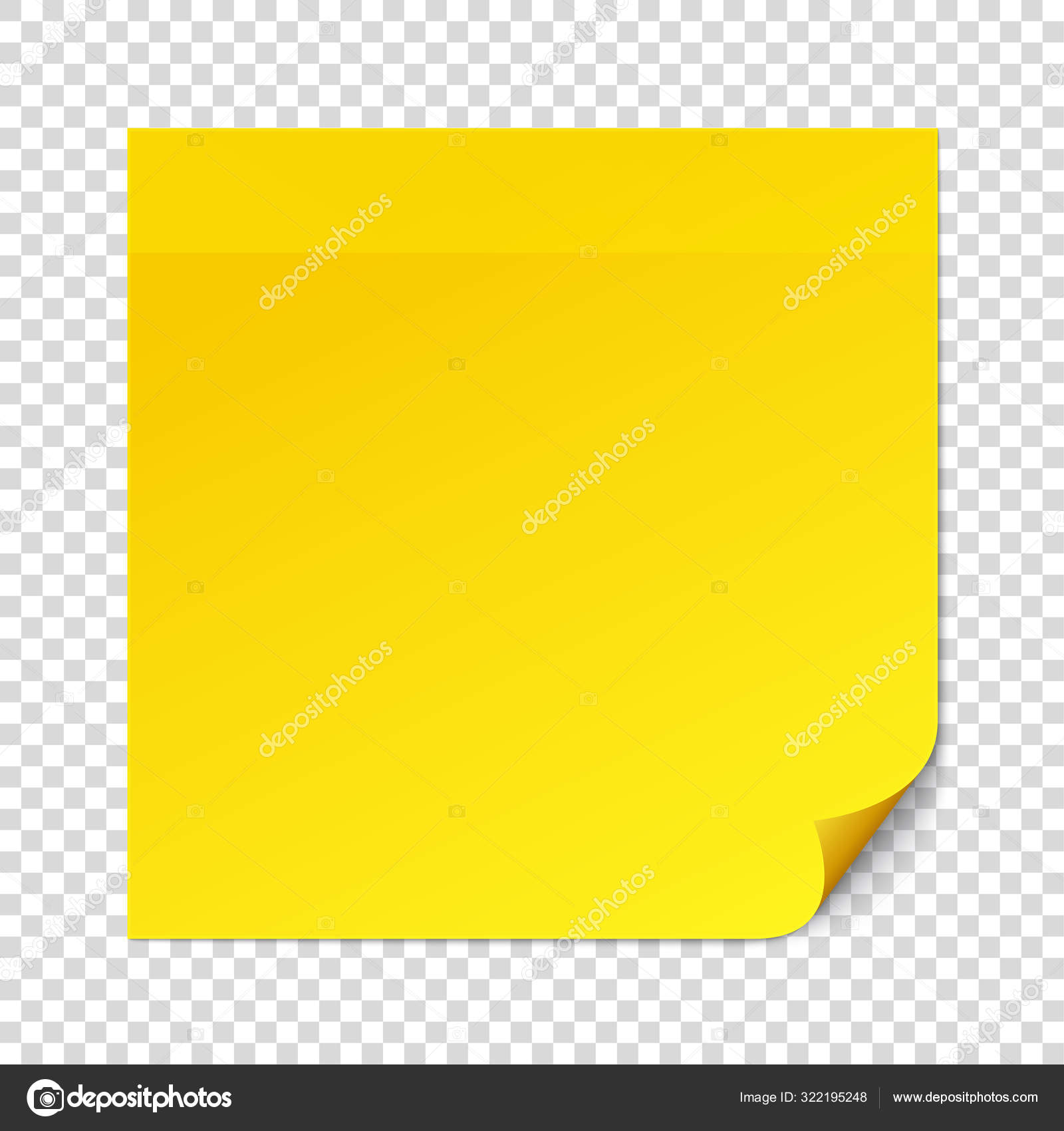 Yellow sticky note on transparent texture background. Removable Stock  Vector by ©Blankstock 322195248