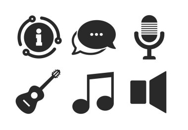 Müzikal unsurlar simgesi. Mikrofon, Ses hoparlörü. Vektör