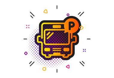 Otobüs park simgesi. Oto park tabelası. Vektör