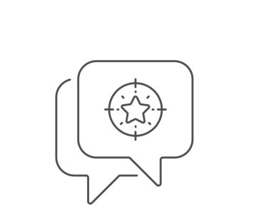 Yıldız hedef çizgisi simgesi. Yıldız derecelendirme işareti. En iyi rütbe. Vektör