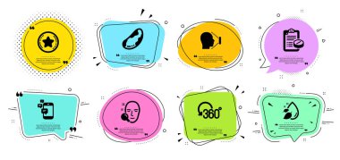 Yüz arama, Sadakat yıldız ve Su damla simgeleri ayarlayın. Vektör