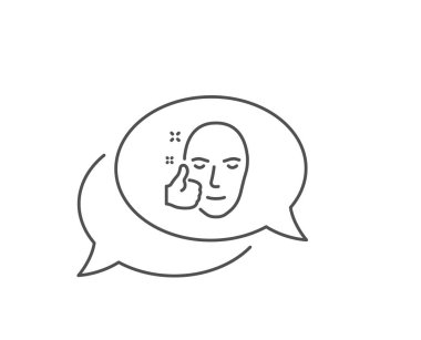 Sağlıklı yüz cilt çizgi simgesi. İyi bakım işareti. Vektör