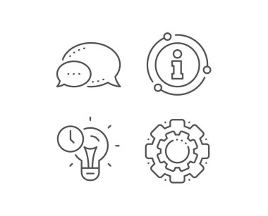 Zaman yönetimi satırı simgesi. Fikir ampul işareti. Saat. Vektör