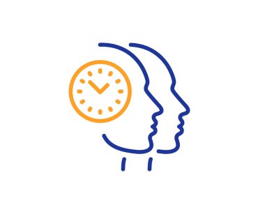 Zaman yönetimi satırı simgesi. Saat işareti. Takım çalışması. Vektör