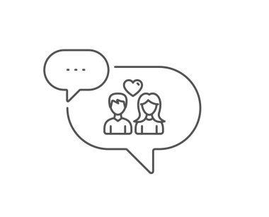 Çift satır simgesi. Kalp işareti olan kullanıcılar. Vektör