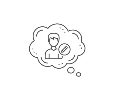 Kullanıcı satırı simgesini düzenle. Erkek Profil işareti. Vektör