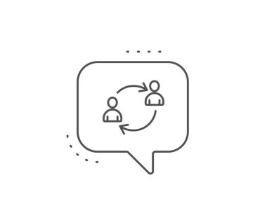 Ekip çalışması hattı simgesi. Profil avatar işareti. Vektör