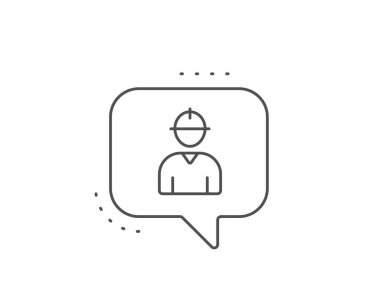 İşçi satırı simgesi. Erkek Profil işareti. Vektör