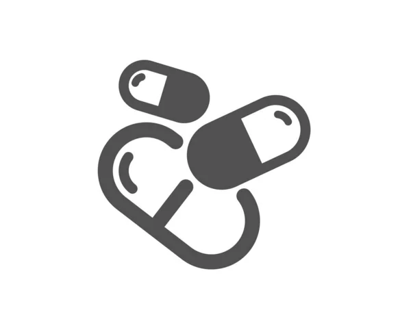 Capsule pil pictogram. Medische drugs teken. Apotheek medicatie. Vect — Stockvector