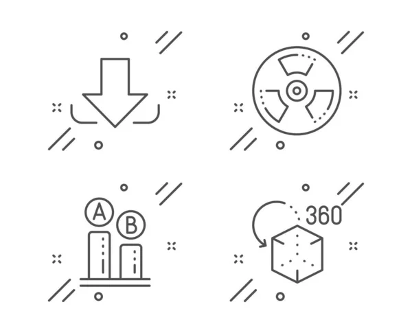 Chemical hazard, Ab testing and Download icons set. Augmented re — Stock Vector